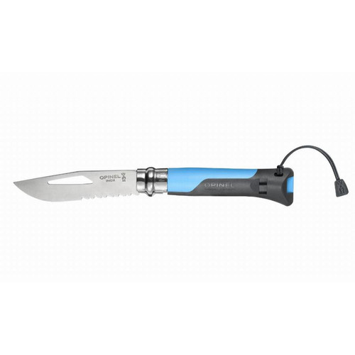 Opinel - Couteau n°8 Outdoor OPINEL lame Inox bague de sécurité - Bleu - 1576 Opinel  - Outils de coupe