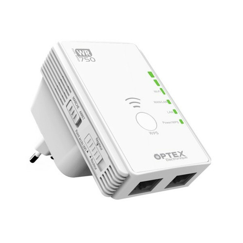 Optex - Répéteur de signal Wi-Fi 750 Mbs Optex 725829 - Double bande fréquence 2,4GHz & 5GHz Point d’accès 750 Mb/s Optex  - Accessoires alimentation