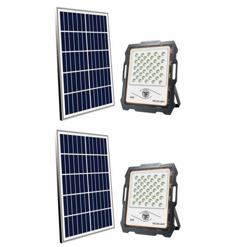 Panneaux solaires flexibles Optex PROJECTEUR SOLAIRE LED 1000 LUMENS 10W + Panneau solaire 12W avec détecteur garage, façades, porches IP65.