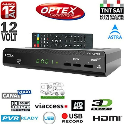Optex - Récepteur Décodeur Satellite HD Terminal TNTSAT HD ORS9989-HD + Carte TNTSAT – chaînes satellite, TNTSAT, HD ASTRA 19,2°Est Optex  - TNT (Télévision Numérique Terrestre)