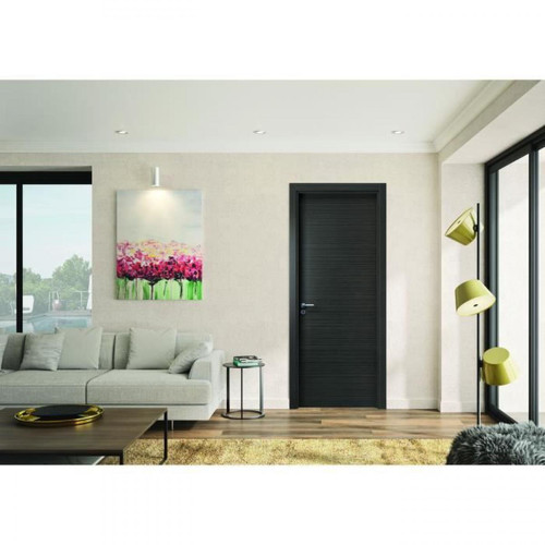 Optimum - OPTIMUM Bloc Porte ajustable décor chene foncé MILANO - 204 x 83 cm - Droit - Menuiserie intérieure