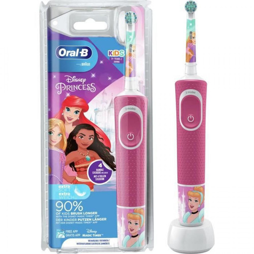 Oral-B - Oral-B Kids - Brosse a Dents Electrique - A partir de 3 ans - Disney Princess ou Cars - Brosse à dents électrique