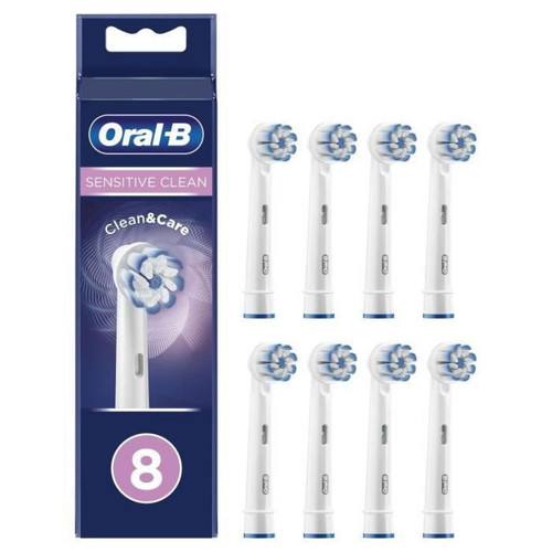 Oral-B - Oral-B Sensitive Clean Brossettes de Rechange pour Brosse a Dents Électrique Jusqu'a 100 % d'élimination plaque dentaire, Pack - Oral-B