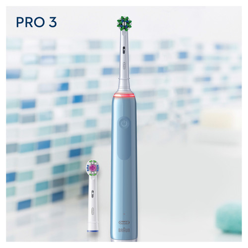 Oral-B - Oral-B Pro 3 80332162 brosse à dents électrique Adulte Brosse à dents rotative oscillante Bleu, Blanc Oral-B - Brosse à dents électrique Oral-B