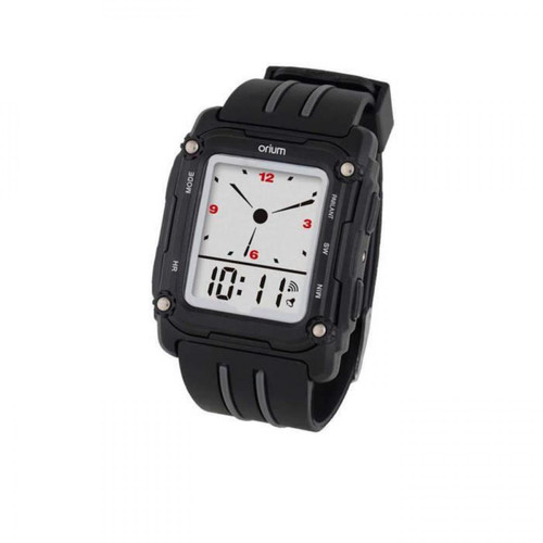 Orium - Montre parlante Twin Sport - Horloges, pendules Acier brossé et noir