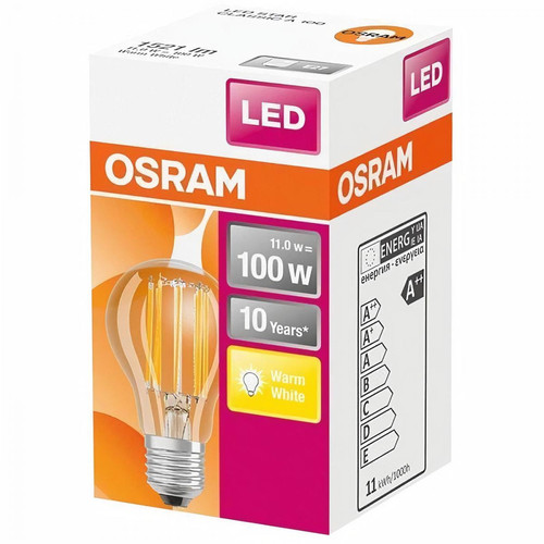 Osram - OSRAM Ampoule LED Standard clair filament 10W=100 E27 chaud Osram  - Ampoules LED Osram
