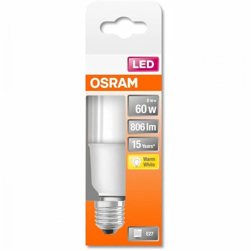 Osram - OSRAM Ampoule Stick LED dépoli avec radiateur 8W=60 E27 chaud Osram  - Ampoules LED Osram