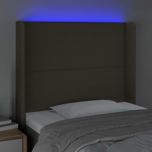 Têtes de lit Tête de lit moderne à LED lumineuse pour chambre - Décoration de lit Taupe 83x16x118/128 cm Tissu -MN58959