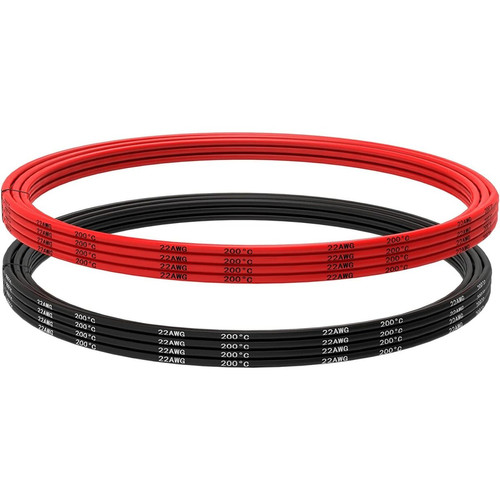 Other - Câble Silicone 22 AWG Fil Electrique Flexible 5 Mètres - Noir et Rouge - Haute Température Other  - Cable electrique 5 fils