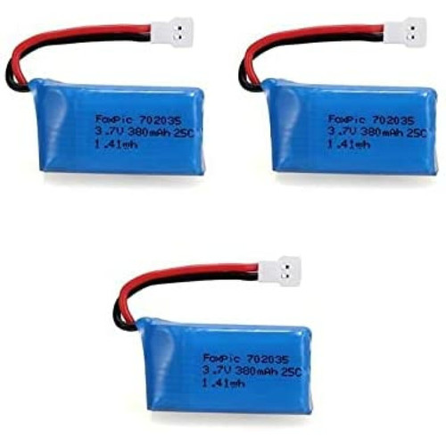 Batteries et chargeurs Other 3 Pcs Batteries Lipo Rechargeables 3.7V, 380mAh pour Drones Rc Quadricoptères HUBSAN X4 H107L H107C H107D H107 V252