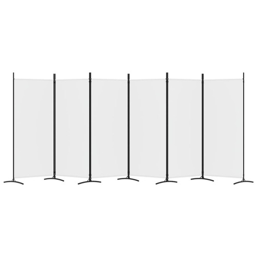 Paravents Paravent/Cloison de séparation 6 panneaux Blanc 520x180 cm Tissu -MN89976