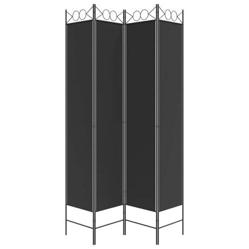 Paravents Paravent/Cloison de séparation 4 panneaux Noir 160x220 cm Tissu -MN80491