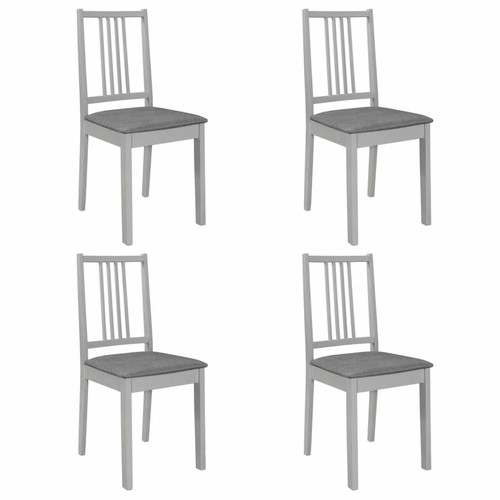 Maison Chic - Lot de 4 Chaises à manger avec coussins,Chaises de cuisine style scandinave - gris bois solide -MN11321 Maison Chic - Chaise cuisine Chaises