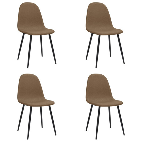 Chaises Maison Chic Lot de 4 Chaises à manger,Chaise pour cuisine 45x53,5x83 cm marron foncé similicuir -MN16332
