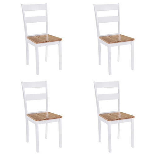Maison Chic - Lot de 4 Chaises à manger,Chaise pour cuisine blanc bois d'hévéa massif -MN63633 Maison Chic  - Chaises