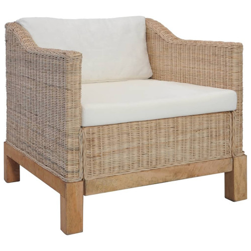 Maison Chic - Fauteuil relax,Chair avec coussins Rotin naturel -MN49352 Maison Chic - fauteuil beige Fauteuils
