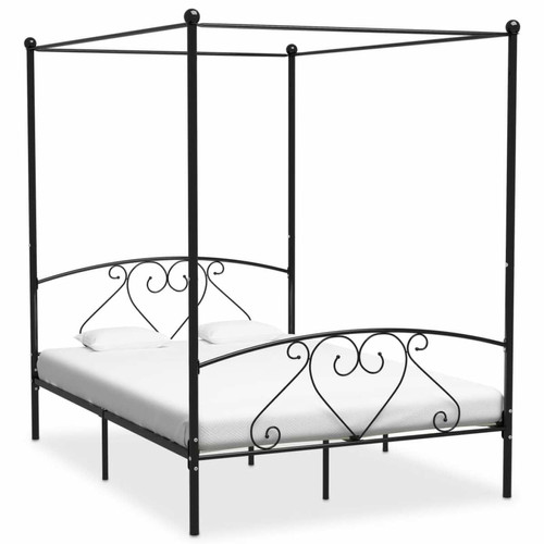 Maison Chic - Lit adulte - Cadre de lit à baldaquin,Structure du lit Contemporain Noir Métal 140 x 200 cm -MN93948 Maison Chic  - Literie