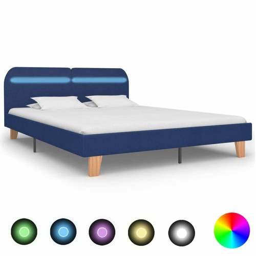 Maison Chic - Lit adulte - Cadre de lit avec LED,Structure du lit Contemporain Bleu Tissu 180 x 200 cm -MN62834 Maison Chic  - Maison
