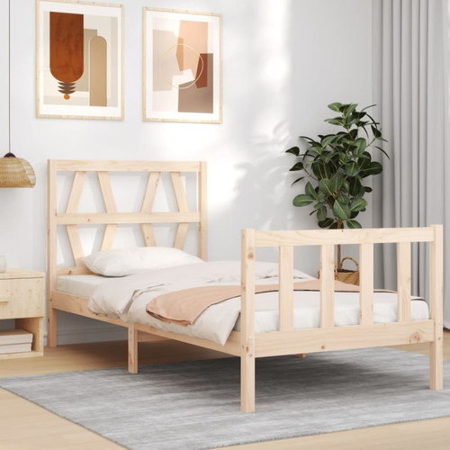 Maison Chic - Lit simple - Cadre de lit avec tête de lit Contemporain pour adulte bois massif -MN43210 Maison Chic  - Lit 2 personnes Cadres de lit