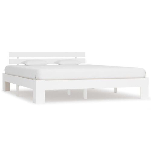 Maison Chic - Lit adulte - Lit simple Cadre de lit,Structure du lit Contemporain Blanc Bois de pin massif 160 x 200 cm -MN71998 Maison Chic  - Maison