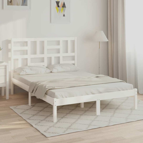 Maison Chic - Lit adulte - Lit simple Cadre de lit,Structure du lit Contemporain Blanc Bois massif 160x200 cm -MN96181 Maison Chic  - Literie