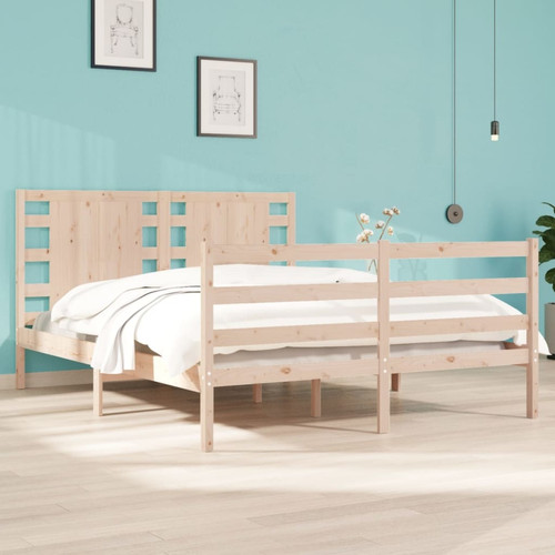 Maison Chic - Lit petit double - Cadre de lit,Structure du lit Contemporain pour chambre bois de pin massif 120x190 cm -MN18330 Maison Chic  - Cadres de lit