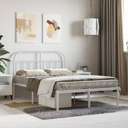 Maison Chic - Lit adulte - Cadre de lit métal avec tête de lit pour chambre blanc 120x190 cm -MN98857 Maison Chic - Cadres de lit