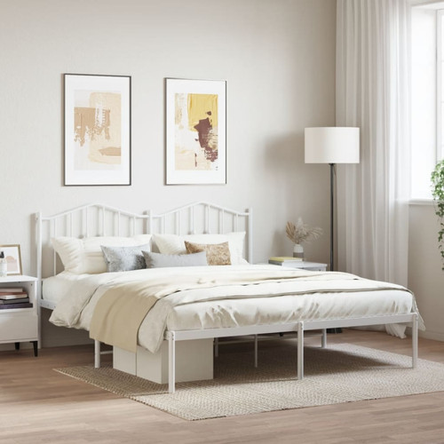 Maison Chic - Lit adulte 160x200cm- Cadre de lit métal avec tête de lit pour chambre blanc -MN64507 Maison Chic  - Cadres de lit