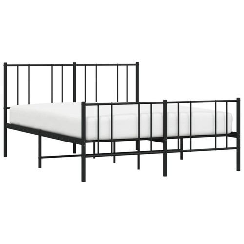 Maison Chic Lit adulte - Lit simple Cadre de lit métal avec tête de lit/pied de lit,Structure du lit Contemporain pour chambre noir 120x190 cm -MN90710
