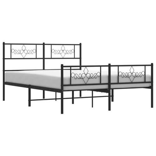 Maison Chic Lit adulte - Lit simple Cadre de lit métal avec tête de lit/pied de lit,Structure du lit Contemporain pour chambre noir 120x190 cm -MN90618