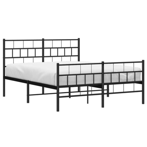 Maison Chic Lit adulte - Lit simple Cadre de lit métal avec tête de lit/pied de lit,Structure du lit Contemporain pour chambre noir 120x190 cm -MN37188