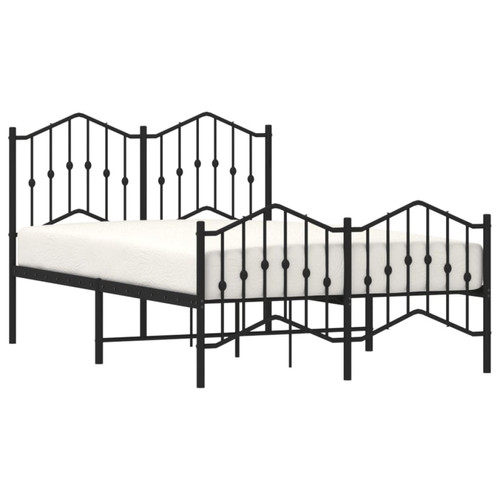 Maison Chic Lit adulte - Lit simple Cadre de lit métal avec tête de lit/pied de lit,Structure du lit Contemporain pour chambre noir 120x190 cm -MN74719