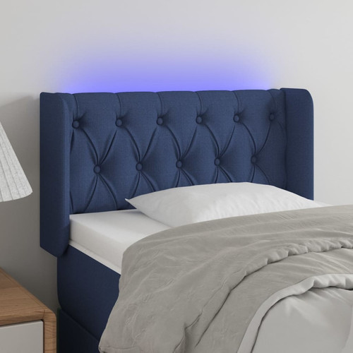 Maison Chic - Tête de lit scandinave à LED,meuble de chambre Bleu 83x16x78/88 cm Tissu -MN91479 Maison Chic  - Maison Bleu petrole