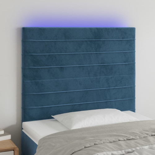 Maison Chic - Tête de lit scandinave à LED,meuble de chambre Bleu foncé 80x5x118/128 cm Velours -MN56443 Maison Chic  - Maison Bleu petrole