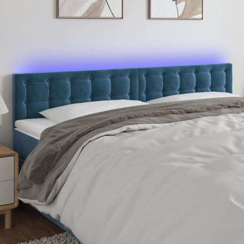 Maison Chic - Tête de lit scandinave à LED,meuble de chambre Bleu foncé 160x5x78/88 cm Velours -MN62036 Maison Chic  - Literie Bleu nuit