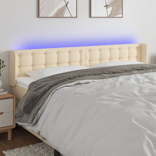 Maison Chic - Tête de lit scandinave à LED,meuble de chambre Crème 163x16x78/88 cm Tissu -MN74946 Maison Chic  - Têtes de lit