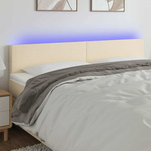 Maison Chic - Tête de lit scandinave à LED,meuble de chambre Crème 180x5x78/88 cm Tissu -MN77344 Maison Chic  - Têtes de lit