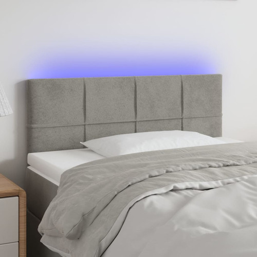 Maison Chic - Tête de lit scandinave à LED,meuble de chambre Gris clair 100x5x78/88 cm Velours -MN83509 Maison Chic  - Literie Gris
