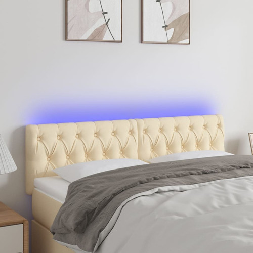Maison Chic - Tête de lit scandinave à LED,meuble de chambre Crème 160x7x78/88 cm Tissu -MN61713 Maison Chic  - Têtes de lit