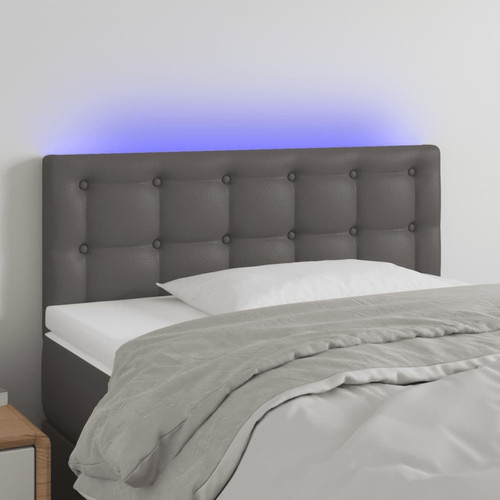 Maison Chic - Tête de lit scandinave à LED,meuble de chambre Gris 100x5x78/88 cm Similicuir -MN47697 Maison Chic  - Têtes de lit