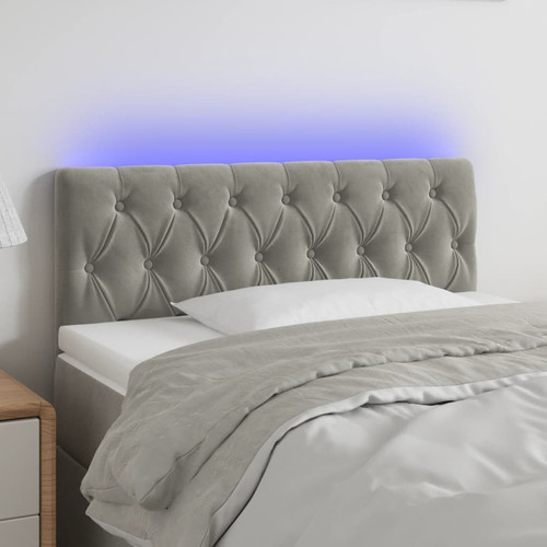 Maison Chic - Tête de lit scandinave à LED,meuble de chambre Gris clair 100x7x78/88 cm Velours -MN66231 Maison Chic  - Têtes de lit