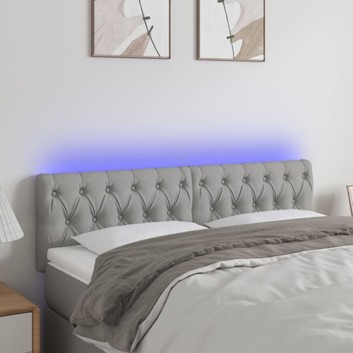 Maison Chic - Tête de lit scandinave à LED,meuble de chambre Gris clair 144x7x78/88 cm Tissu -MN51150 Maison Chic  - Maison Gris