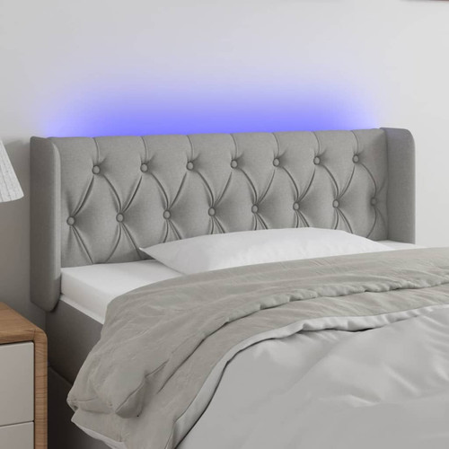 Maison Chic - Tête de lit scandinave à LED,meuble de chambre Gris clair 93x16x78/88 cm Tissu -MN58284 Maison Chic  - Têtes de lit