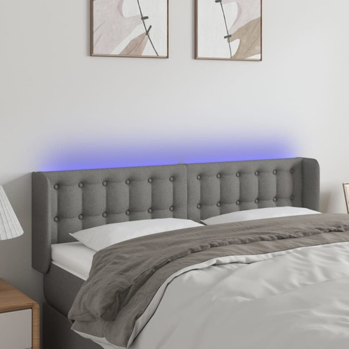 Maison Chic - Tête de lit scandinave à LED,meuble de chambre Gris foncé 147x16x78/88 cm Tissu -MN21261 Maison Chic  - Literie