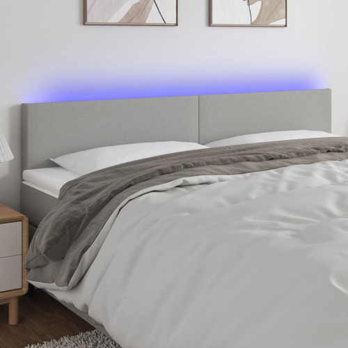 Maison Chic - Tête de lit scandinave à LED,meuble de chambre Gris clair 180x5x78/88 cm Tissu -MN78452 Maison Chic  - Literie Gris