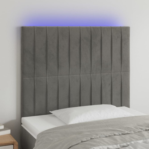 Maison Chic - Tête de lit scandinave à LED,meuble de chambre Gris clair 80x5x118/128 cm Velours -MN81363 Maison Chic  - Maison Gris