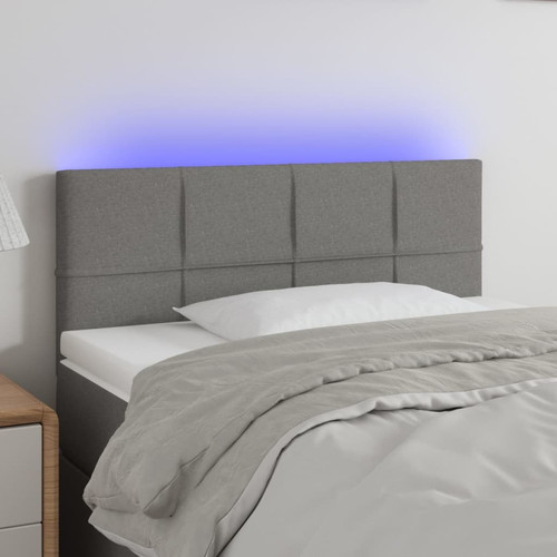 Maison Chic - Tête de lit scandinave à LED,meuble de chambre Gris foncé 100x5x78/88 cm Tissu -MN52586 Maison Chic  - Têtes de lit Gris