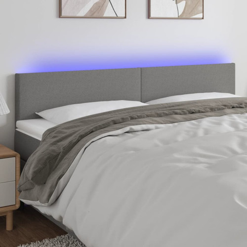 Maison Chic - Tête de lit scandinave à LED,meuble de chambre Gris foncé 160x5x78/88 cm Tissu -MN87506 Maison Chic  - Maison Gris