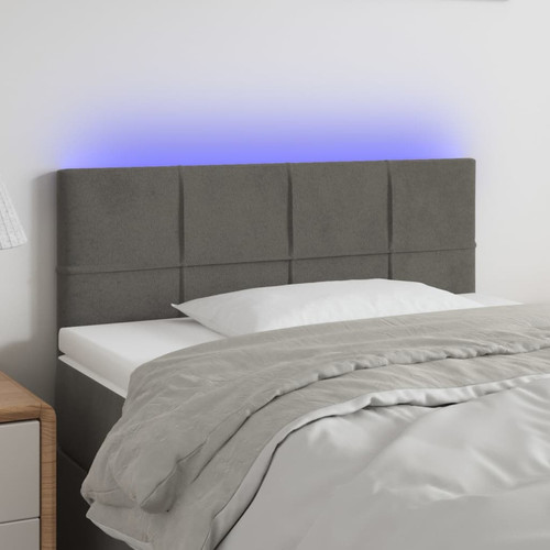 Maison Chic - Tête de lit scandinave à LED,meuble de chambre Gris foncé 100x5x78/88 cm Velours -MN92499 Maison Chic  - Têtes de lit