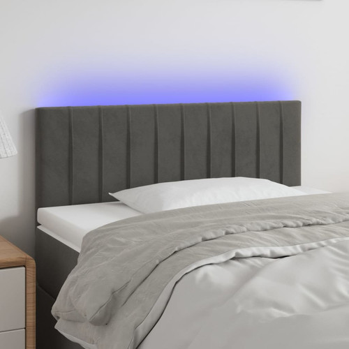 Maison Chic - Tête de lit scandinave à LED,meuble de chambre Gris foncé 90x5x78/88 cm Velours -MN23402 Maison Chic  - Têtes de lit